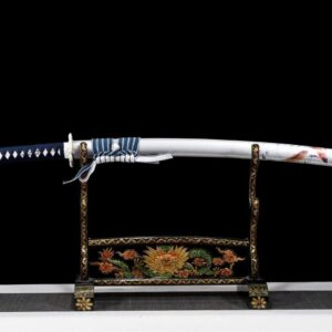 Ensemble Sabre Japonais Katana Wakizashi Blanc