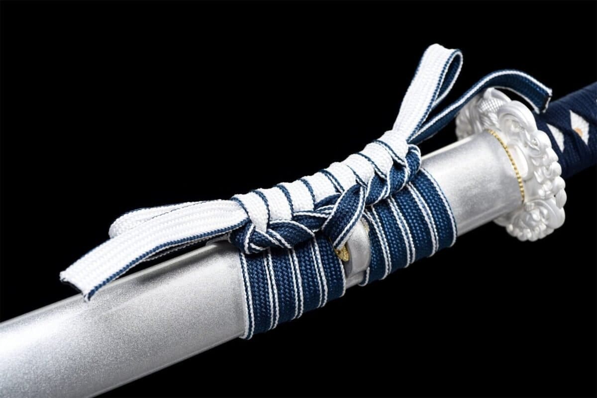 Ensemble Sabre Japonais Katana Wakizashi Blanc