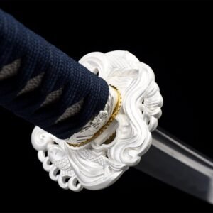 Ensemble Sabre Japonais Katana Wakizashi Blanc