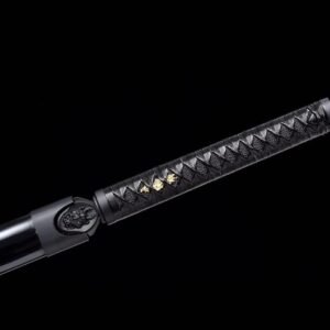 Epee Chinoise Noir Lame Bleue Electrique