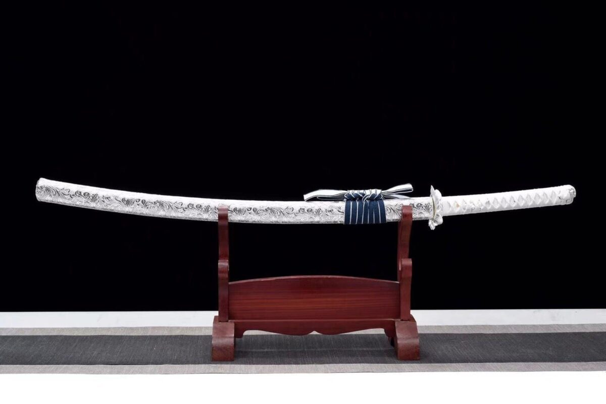 Katana Blanc Lame Bleu