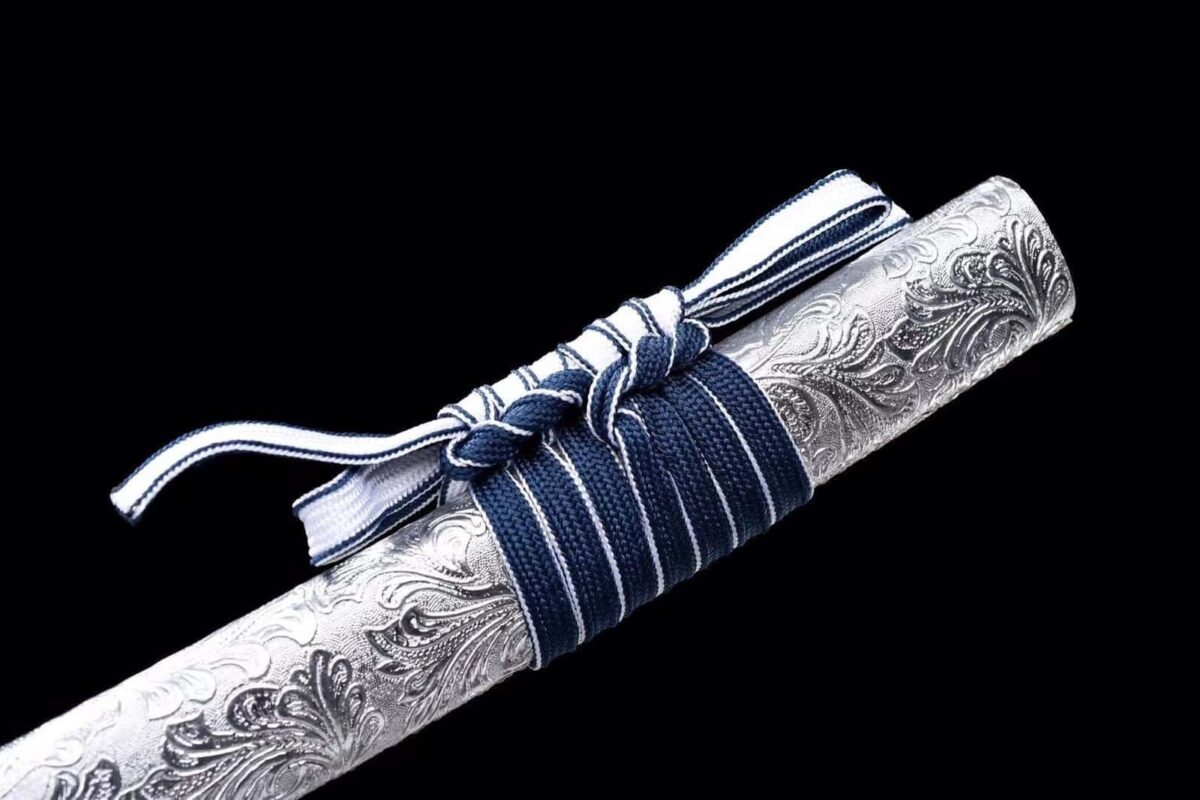 Katana Blanc Lame Bleu