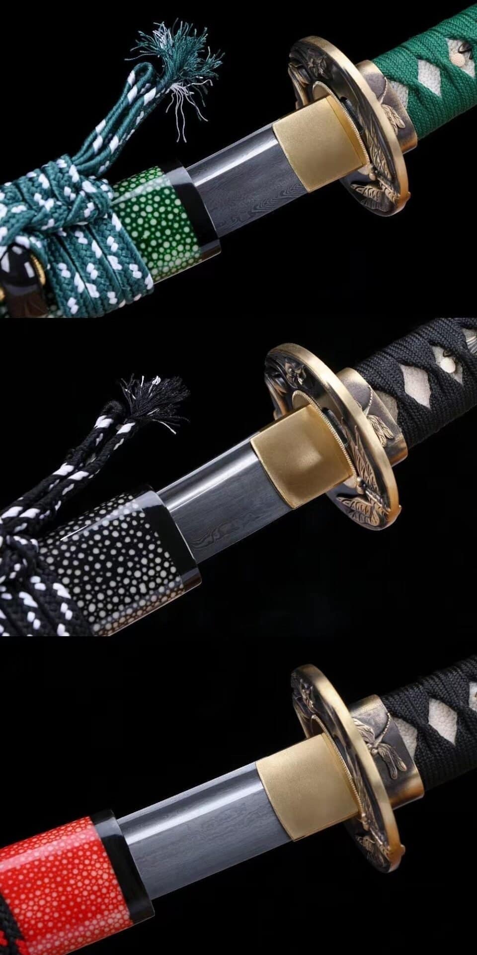 Set De 3 Sabres Noir Japonais